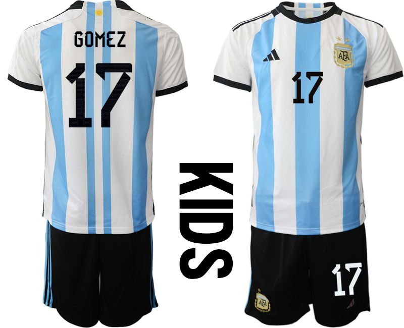 Youth 2022 World Cup National Team Argentina home white 17 Soccer Jerseys